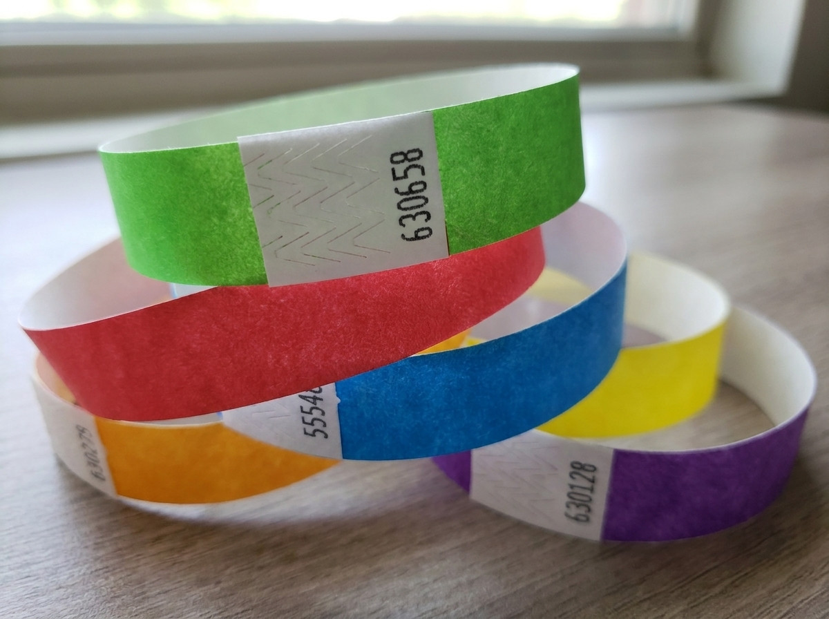 braccialetti identificativi inviolabili colorati con chiusura anti-trasferimento per grandi eventi sicuri